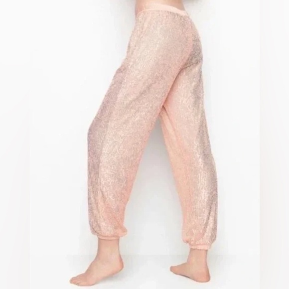 Victoria’s Secret Pink Sequin Lounge Jogger Pants NWT Womens Medium - Picture 6 of 8